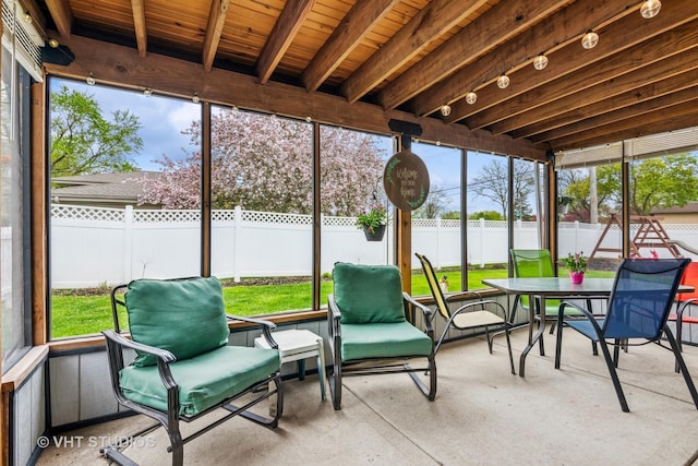 403 E Amherst St, Palatine, IL 60074 - sunroom / solarium featuring outdoor dining area