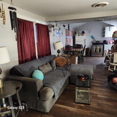 327 W Division, Amboy, IL 61310 - living room with visible vents and wood finished floors