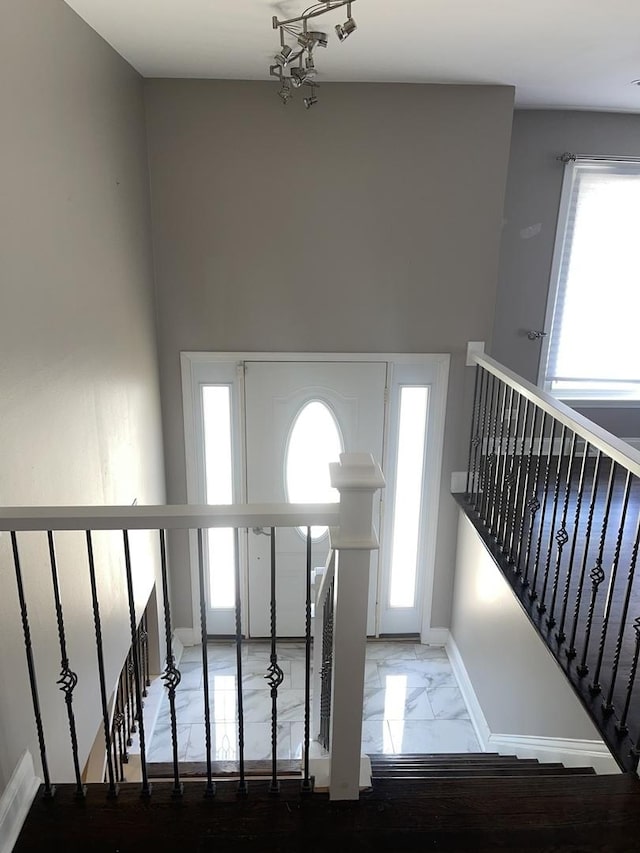 17005 Elm Dr, Hazel Crest, IL 60429 - foyer featuring marble finish floors and baseboards