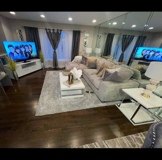 17005 Elm Dr, Hazel Crest, IL 60429 - living room featuring wood finished floors and recessed lighting