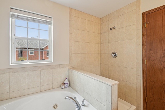 6422 W 65th St, Chicago, IL 60638 - full bathroom with a tub with jets and tiled shower
