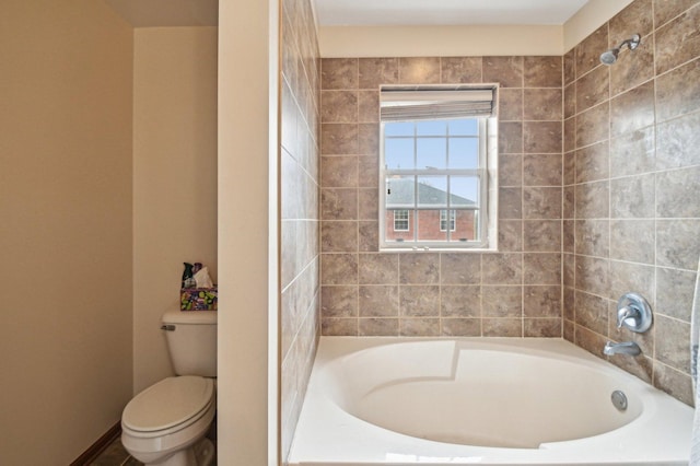 6422 W 65th St, Chicago, IL 60638 - bathroom featuring a tub, walk in shower, and toilet
