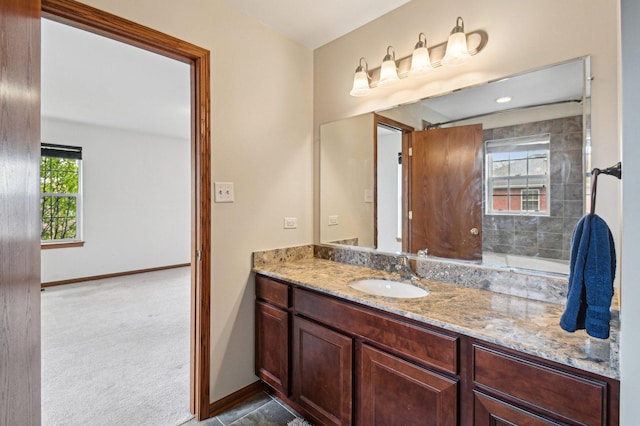 6422 W 65th St, Chicago, IL 60638 - bathroom featuring baseboards and vanity