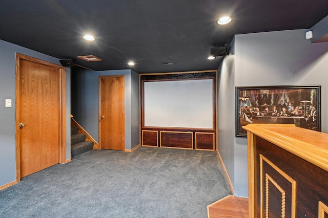 6422 W 65th St, Chicago, IL 60638 - carpeted cinema featuring baseboards and recessed lighting