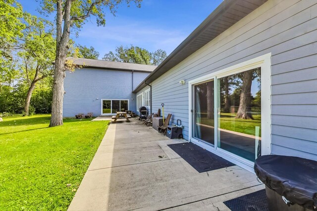view of patio with area for grilling