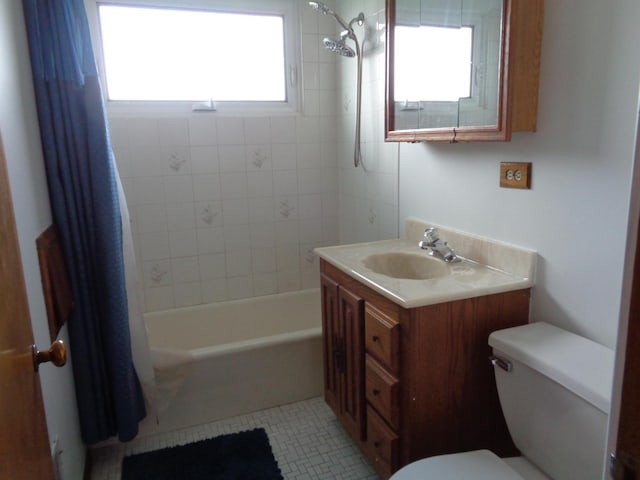 4603 Rose St, Schiller Park, IL 60176 - bathroom with shower / bathtub combination with curtain, vanity, and toilet