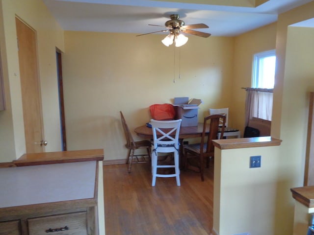4603 Rose St, Schiller Park, IL 60176 - dining space with wood finished floors and a ceiling fan