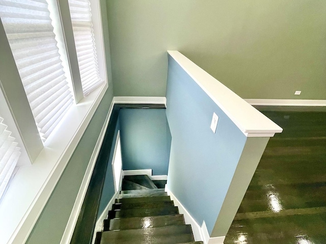 7042 S Eberhart Ave, Chicago, IL 60637 - stairway featuring baseboards and wood finished floors