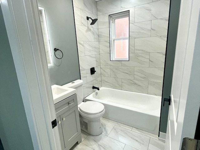 7042 S Eberhart Ave, Chicago, IL 60637 - full bath featuring vanity, shower / washtub combination, and marble finish flooring