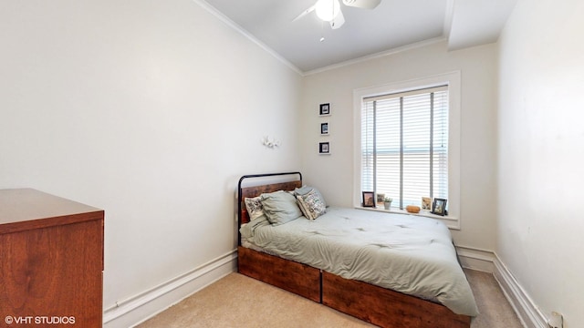 2335 N Commonwealth Ave Unit 2G, Chicago, IL 60614 - carpeted bedroom with a ceiling fan, baseboards, and ornamental molding