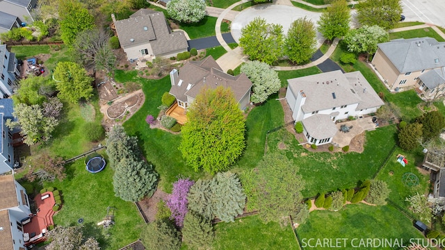 drone / aerial view with a residential view