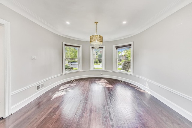5801 N Drake Ave, Chicago, IL 60659 - interior space with visible vents, a notable chandelier, wood finished floors, and a healthy amount of sunlight