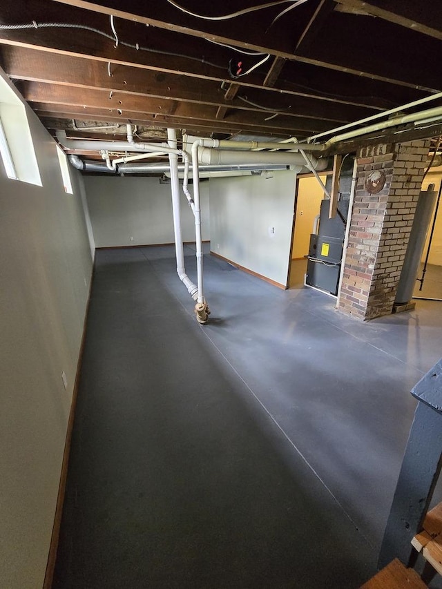 601 Powell St, Streator, IL 61364 - unfinished below grade area with heating unit
