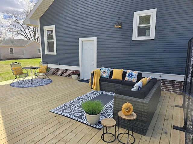 601 Powell St, Streator, IL 61364 - wooden deck featuring outdoor lounge area