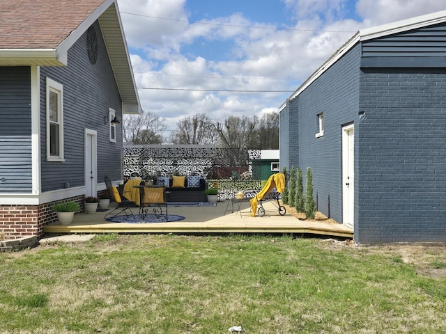 601 Powell St, Streator, IL 61364 - view of yard with a deck