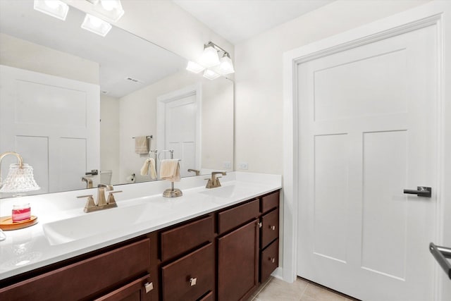 2834 Ketchum Ct, Yorkville, IL 60560 - bathroom with tile patterned flooring, double vanity, and a sink