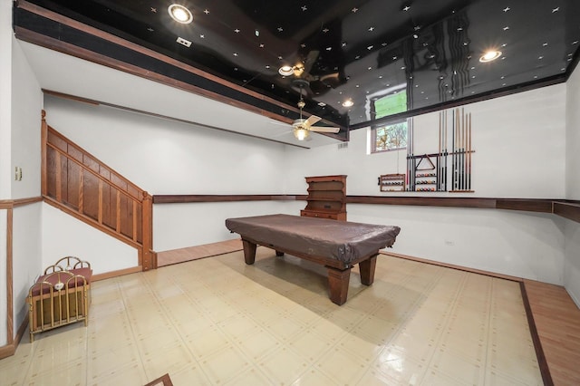 game room featuring pool table