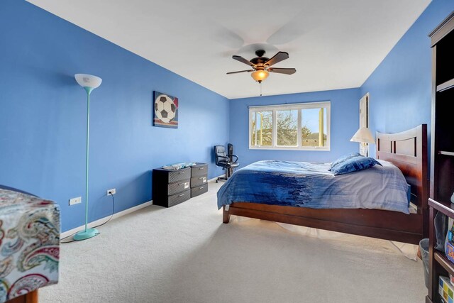 14232 Selva Ln, Orland Park, IL 60462 - carpeted bedroom with baseboards and ceiling fan