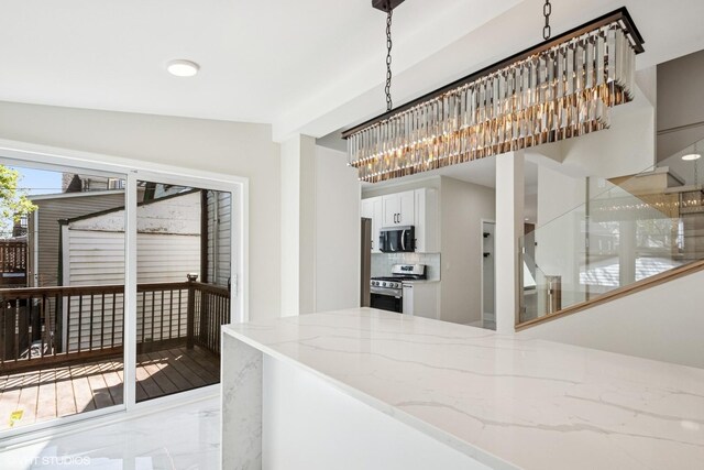 stairway with baseboards, recessed lighting, and marble finish floor
