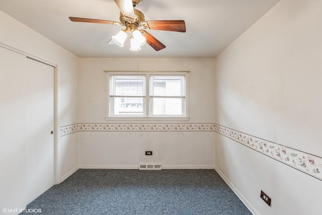 12947 S Exchange Ave, Chicago, IL 60633 - unfurnished room featuring a ceiling fan, carpet flooring, and visible vents