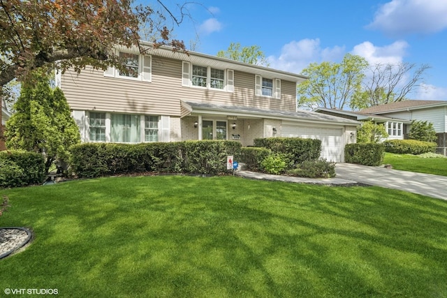 1704 Executive Ln, Glenview, IL 60026 - traditional-style home featuring a garage, a front lawn, and concrete driveway