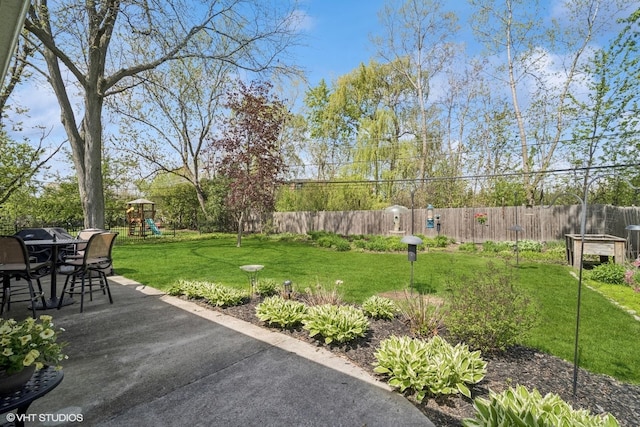 1704 Executive Ln, Glenview, IL 60026 - view of yard with a playground, a patio, and outdoor dining space