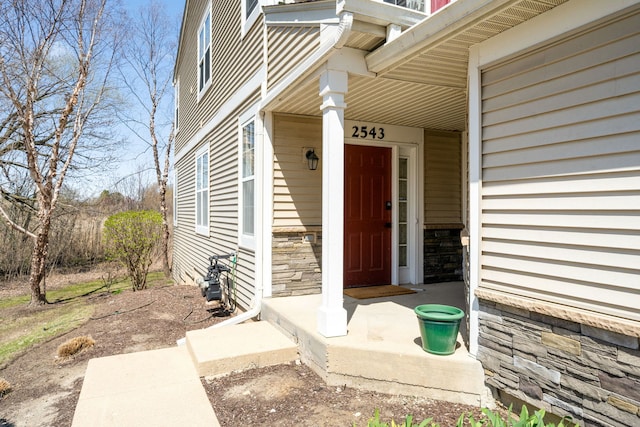 2543 Oneida Ln, Naperville, IL 60563 - doorway to property featuring stone siding