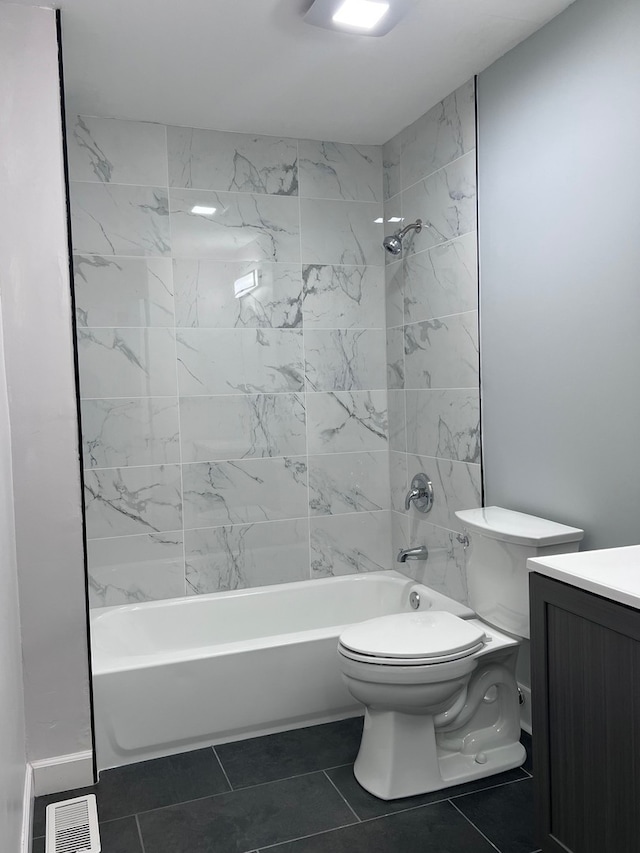 1170 Singleton Dr, Roselle, IL 60172 - full bath with toilet, bathtub / shower combination, vanity, and tile patterned floors