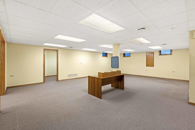 10440 Deer Chase Ave, Orland Park, IL 60467 - unfurnished office featuring carpet flooring, baseboards, a drop ceiling, and visible vents
