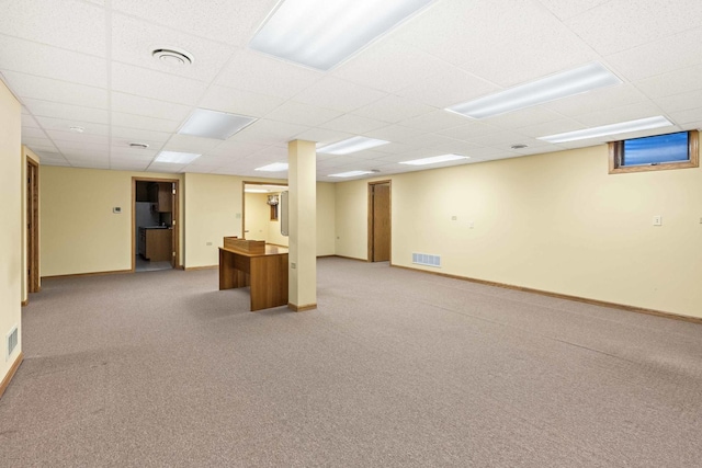10440 Deer Chase Ave, Orland Park, IL 60467 - finished basement featuring visible vents, a drop ceiling, and carpet