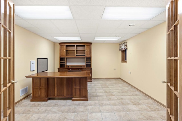 10440 Deer Chase Ave, Orland Park, IL 60467 - unfurnished office with visible vents, baseboards, and a paneled ceiling