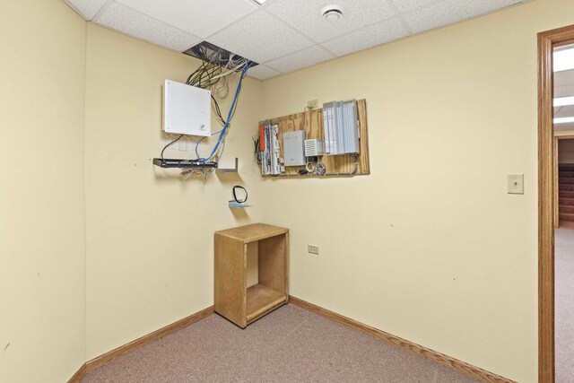 10440 Deer Chase Ave, Orland Park, IL 60467 - interior space with carpet, a paneled ceiling, and baseboards
