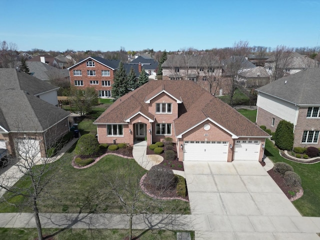 10440 Deer Chase Ave, Orland Park, IL 60467 - traditional-style home featuring concrete driveway, a residential view, a garage, and a front lawn