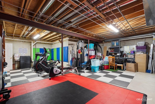 unfinished basement featuring tile patterned floors