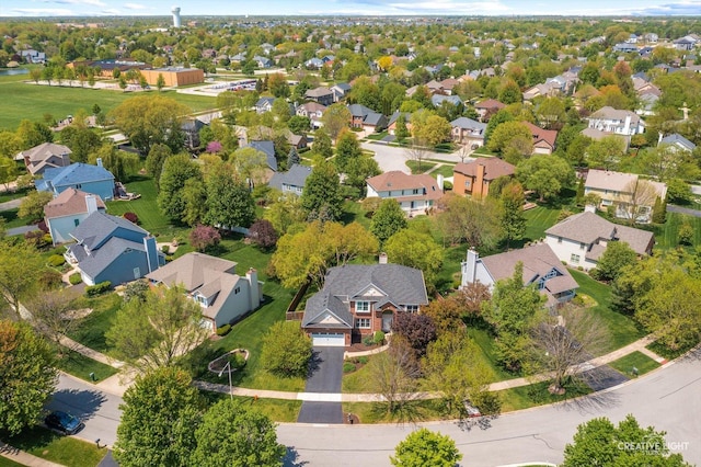 aerial perspective of suburban area