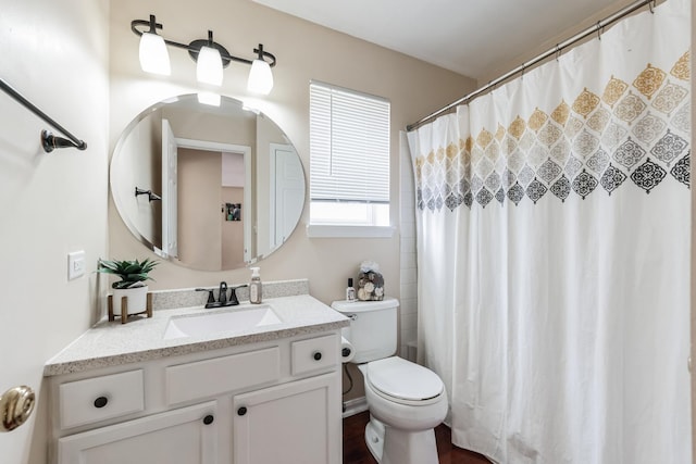 2704 Flagstone Cir, Naperville, IL 60564 - full bathroom with a shower with shower curtain, vanity, and toilet