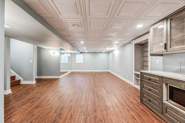 2704 Flagstone Cir, Naperville, IL 60564 - interior space featuring wood finished floors, baseboards, and recessed lighting