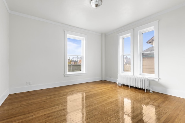 206 Franklin Pl, Rockford, IL 61103 - unfurnished room with radiator heating unit, crown molding, plenty of natural light, and baseboards