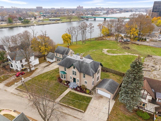 206 Franklin Pl, Rockford, IL 61103 - aerial view of a nearby body of water and a notable bridge