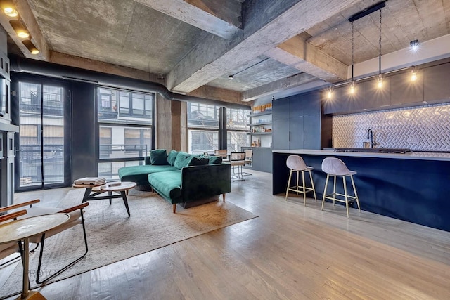 1070 W 15th St Unit 302, Chicago, IL 60608 - living area with wood finished floors