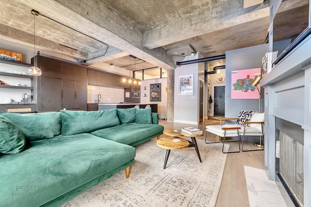 1070 W 15th St Unit 302, Chicago, IL 60608 - living room featuring light wood-type flooring