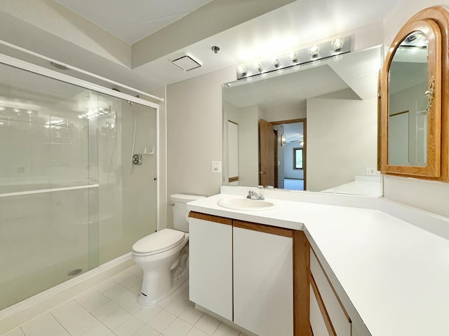 7120 N Milwaukee Ave Unit 305, Niles, IL 60714 - bathroom with a stall shower, tile patterned flooring, and vanity