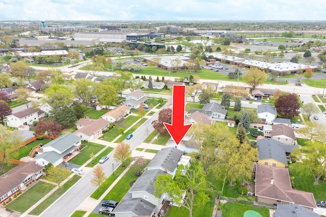 aerial view of residential area