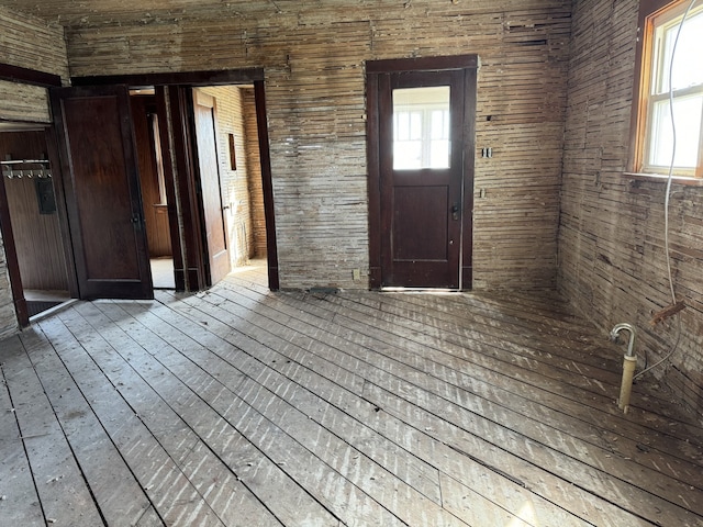 entrance foyer with a healthy amount of sunlight and wood-type flooring