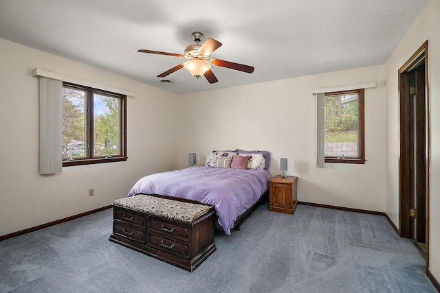 4618 W Hilltop Dr, Kankakee, IL 60901 - bedroom featuring carpet, baseboards, and ceiling fan