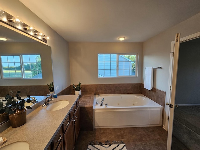 127 Charleston Ln, Gilberts, IL 60136 - bathroom with double vanity and a jetted tub