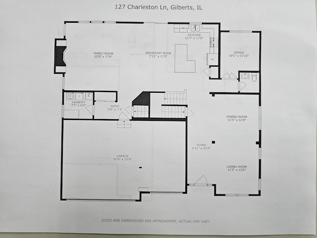 127 Charleston Ln, Gilberts, IL 60136 - property floor plan
