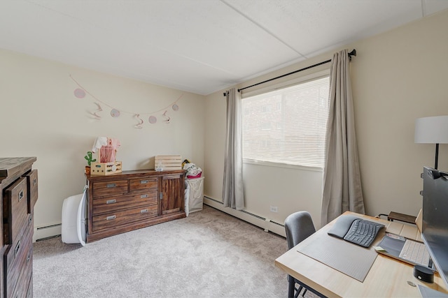 7117 W 93rd St Unit 102, Oak Lawn, IL 60453 - home office with carpet flooring and a baseboard radiator