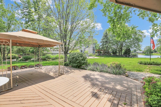 1801 Bentbrook Dr, Champaign, IL 61822 - deck featuring a gazebo and a water view