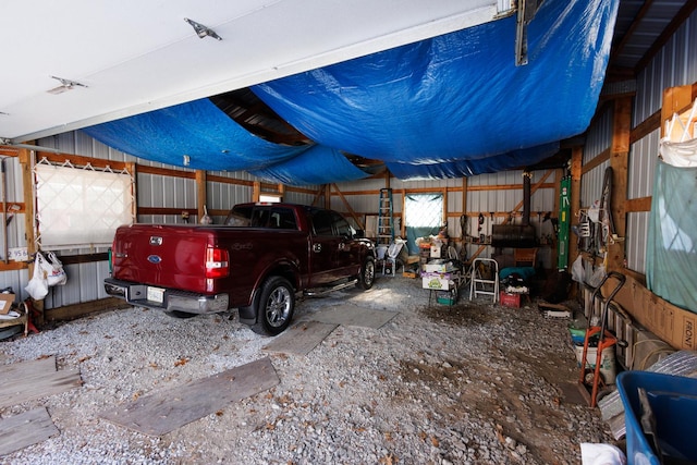 view of garage